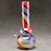 12" Bulged Color Twist Glass Water Pipe w\Chromametallic Finish