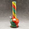 13" Rasta Color Swirl Soft Glass Water Pipe w/Slide and Heavy Base