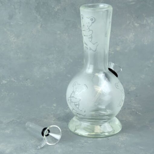 6" Mushroom Glass Water Pipe w/Thick Base and Chromametallic Finish