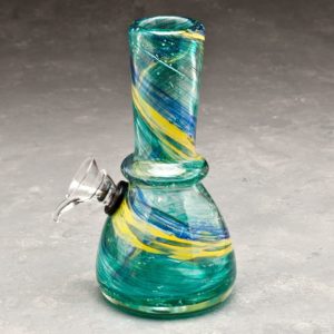 6" Color Swirl Soft Glass Water Pipe w/Ring and Slide