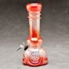 9" Glass Water Pipe w/Fancy Base, Fat Coil Mouthpiece, and Chromametallic Finish