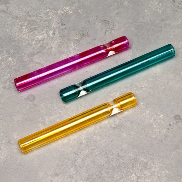 3" Colored Glass Cigarette-Style One-Hitter