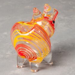 Color Swirl Rhino Glass Hand Pipe
