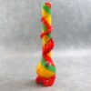 16" Fancy Base Color Twist Soft Glass Water Pipe w/Flame Wrap and Slide