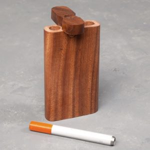 4" Wooden Dugout w/Rounded Edge and 3" Metal Cigarette One-Hitter