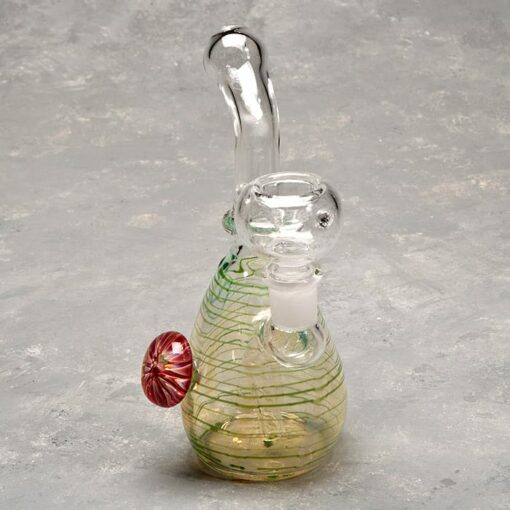 6" Glass on Glass Bubbler w/Stripes