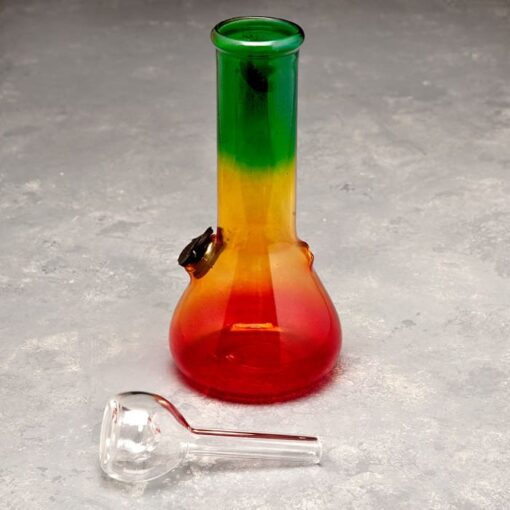 5" Rasta Mini Glass Water Pipe w/Gasket Downstem Bowl and Choke