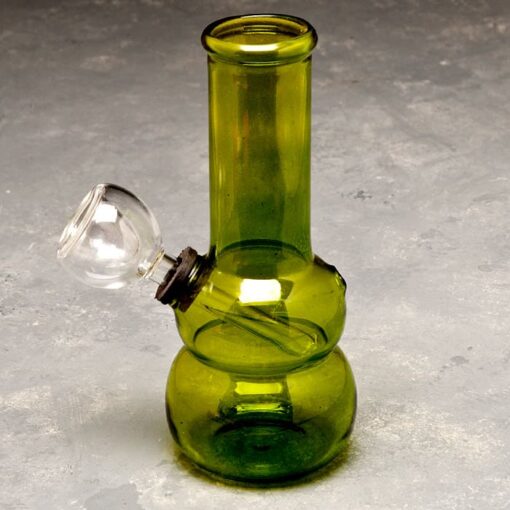 5" Rounded Mini Glass Water Pipe w/Gasket Downstem Bowl and Choke