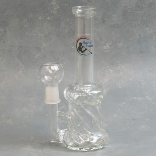 8" Twisted Clear Borosilicate Glass Water Pipe w/Male Joint
