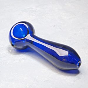 4" Blue Spoon Glass Hand Pipe