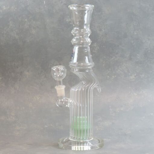 12" Zong Style Clear Fluted Borosilicate Glass Water Pipe w/Puck Perc