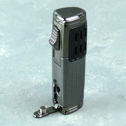 Zico Triple Torch Refillable Flip-top Cigar Lighters w/Built-in Punch
