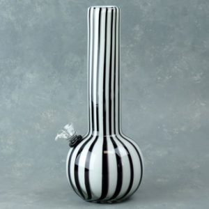 10" Striped Glass Water Pipe w/Slide