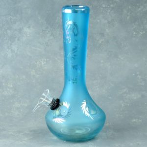 8" Dragon/Yin-Yang Glass Water Pipe w/ Chromametallic Finish