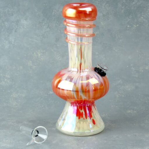 8" Bulged Glass Water Pipe w/Heavy Base and Thick Coil Mouthpiece