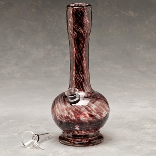 8" Color Spot Pull Glass Water Pipe w/Slide and Chromametallic Finish