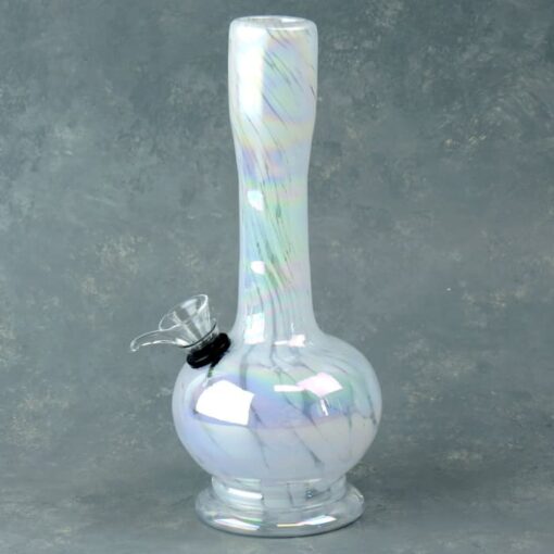8" Color Spot Pull Glass Water Pipe w/Slide and Chromametallic Finish