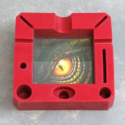 4.5" Silicone and Glass Square Ashtrays w/Snuff-outs