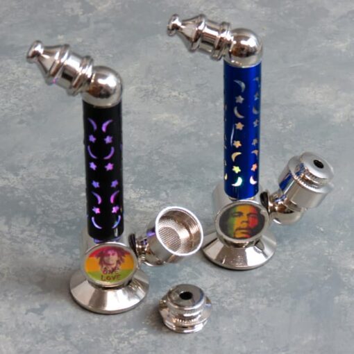 4" Stand-Up Light-Up Metal Pipes w/Caps and Assorted Images
