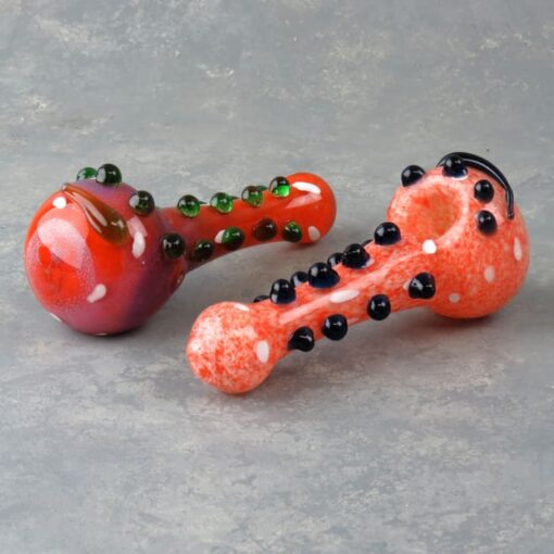5" Color Splotch Spoon Glass Hand Pipe w/Spots and Bumps