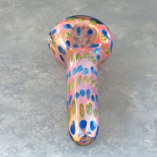 5" Fumed Spotted Heavy Spoon Glass Hand Pipe