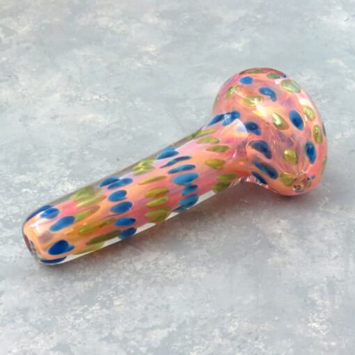 5" Fumed Spotted Heavy Spoon Glass Hand Pipe