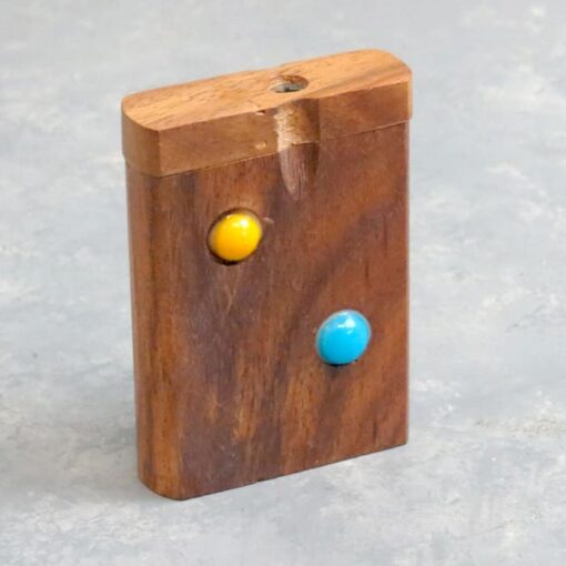 3" Wooden Dugout w/Marbles and 2" Metal Cigarette One-Hitter