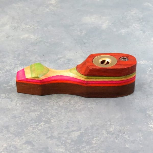 3.5" Colorful Wooden Pipe w/Slide Cover