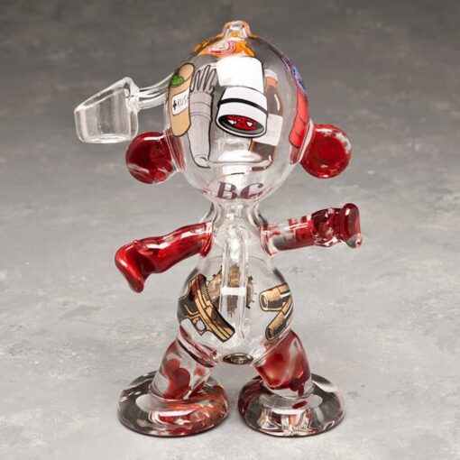 8" Clear 'Little Buddy' Glass Water Pipe w/Graphics
