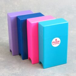 Solid Color Plastic Flip-Top Cigarette Case w/Lighter Holder