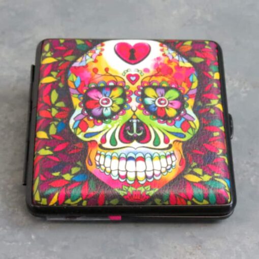 Two-Sided Metal Cigarette Case w/USB Rechargable Lighter and Graphics
