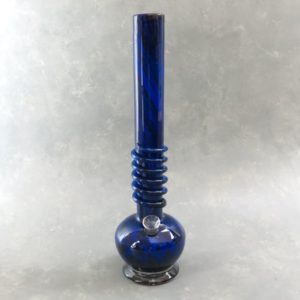 16" Deep Color Swirl Soft Glass Water Pipe w/Base, Coil, and Slide