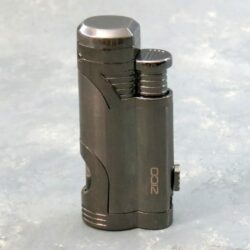 3" Flip-Top Dual Torch Adjustable Lighter w/Cigar Cutter and Window