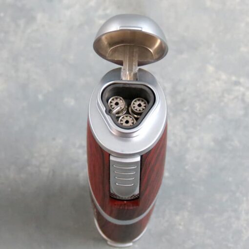 3.25" Flip-Top Triple Torch Adjustable Torch Lighter w/Cigar Cutter