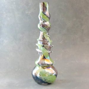 12" Color Twist Beaded Vase Soft Glass Water Pipe w/Coil Wrap