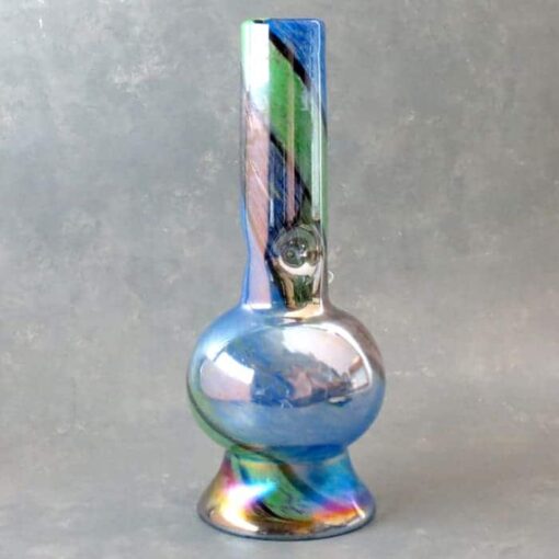 12" Color Twist Vase Style Soft Glass Water Pipe w/Ice Catch and Large Base