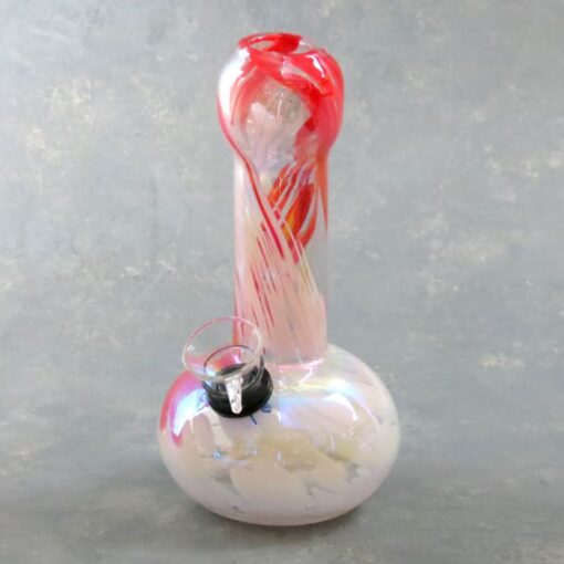 6" Vase Shaped Chromametallic Color Twist Soft Glass Water Pipe