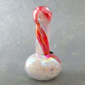 6" Vase Shaped Chromametallic Color Twist Soft Glass Water Pipe