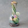 8" Chromametallic Pastel Color Twist Soft Glass Water Pipe w/Fancy Base, Glow -in-the-Dark Marble, and Fat Coil Mouthpiece