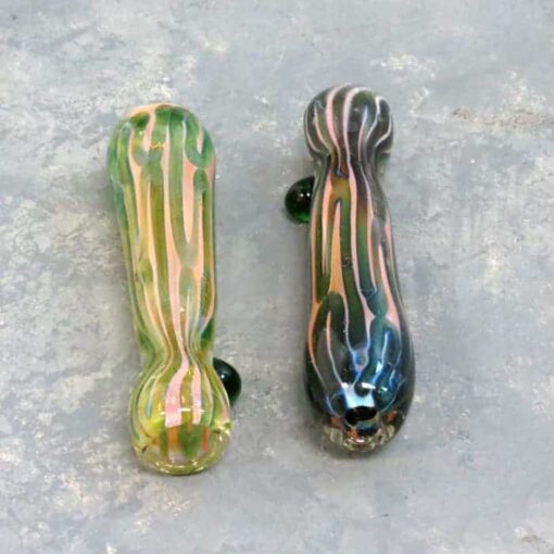 3.5" Fumed Inside-Out Lines Glass Chillums w/Bump
