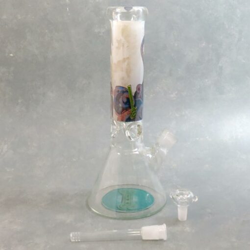 12" Octopus Beaker-Style Glass Water Pipe w/Ice Catch, Diffused Downstem