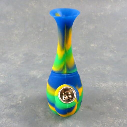 6" TieDye Silicone Water Pipes/Bubblers w/Carb
