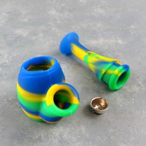 6" TieDye Silicone Water Pipes/Bubblers w/Carb