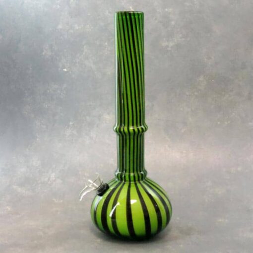 12" Pinstripe Color Fade Soft Glass Water Pipe