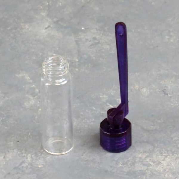 2.5" Small Glass Bottle with Translucent Snuff Spoon