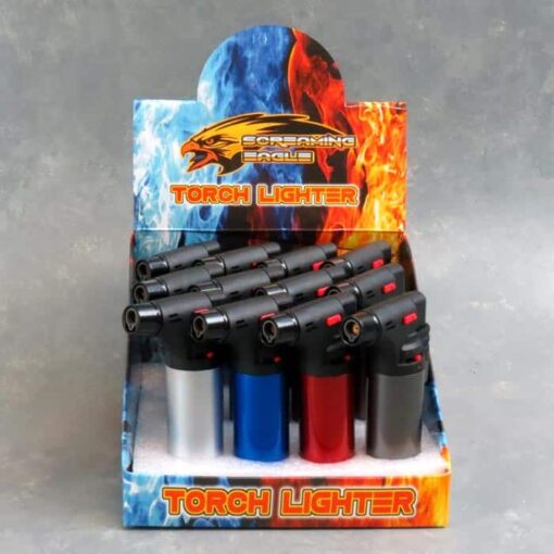 5" Screaming Eagle Refillable Torch Lighters w/Lock and Metallic Design