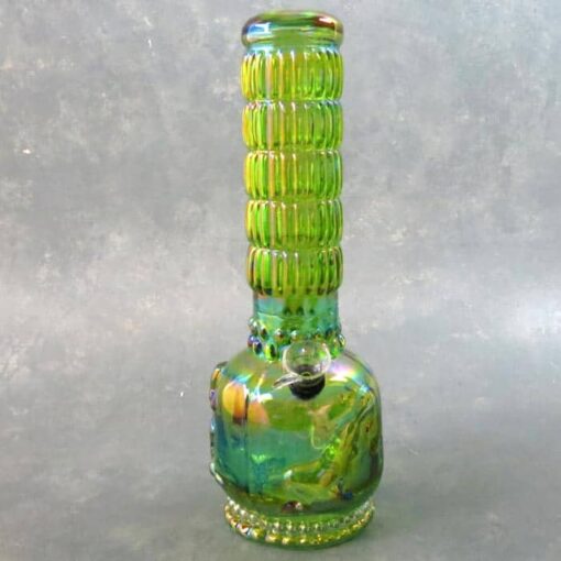 12" Fluted Soft Glass Water Pipe w/Raised Women Design