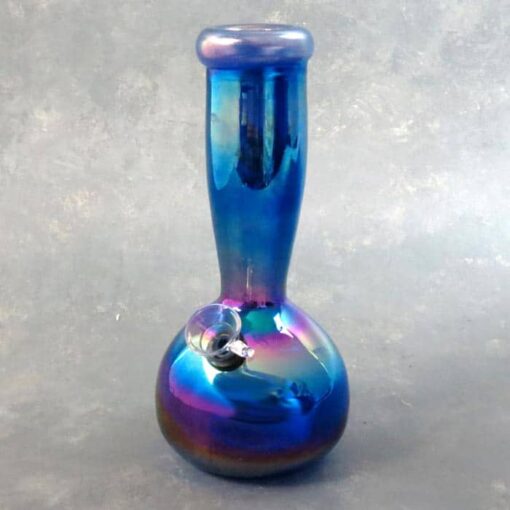 7" Chromametallic Soft Glass Water Pipe w/420 Leaf Design