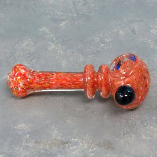 4.5" Frit Glass Hand Pipes w/Rings and Bump