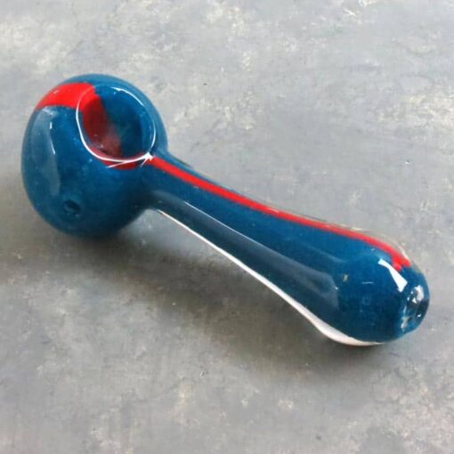 4.5" Smooth Spoon Glass Hand Pipes w/Stripe